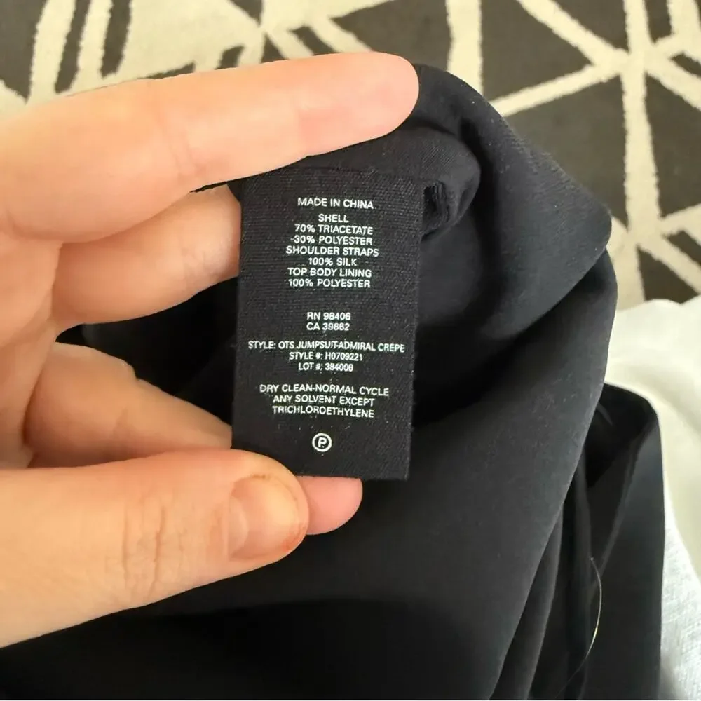 NWT Theory Admiral Crepe Jumpsuit in Black Size 0 - Picture 2 of 4